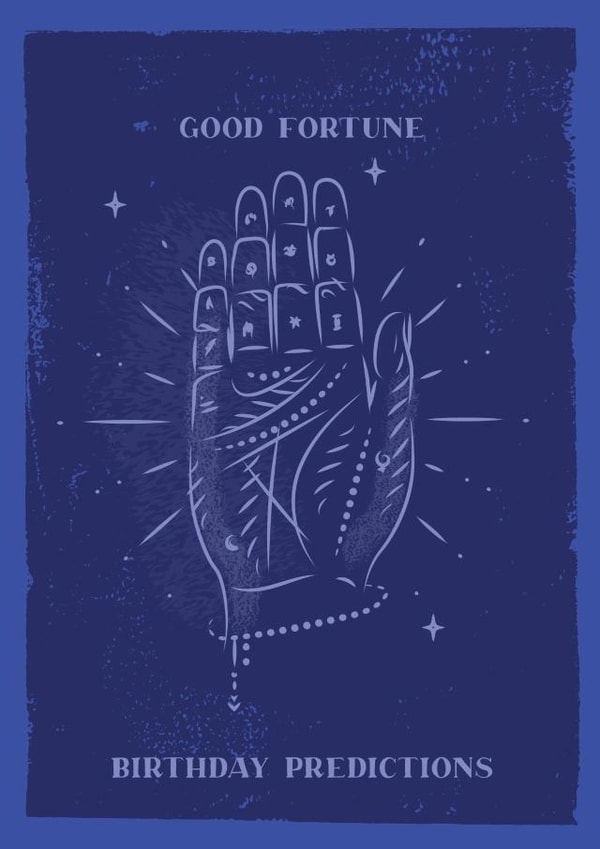 Pretty Birthday Card - Good Fortune Birthday Predictions created by Feel Good Supplies