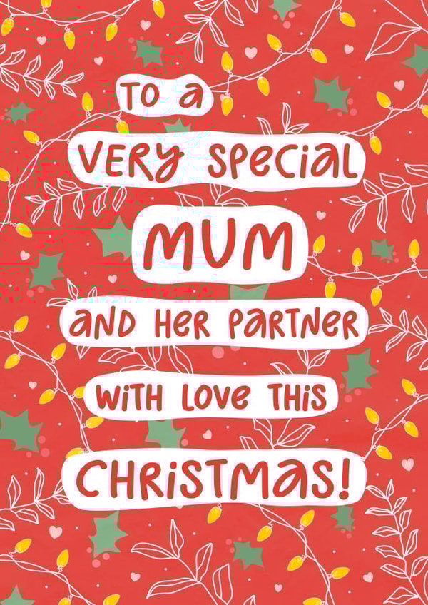 Classic Christmas Card - For Mum And Partner - Cute Christmas Card For Mum created by @hollielonglanddesigns