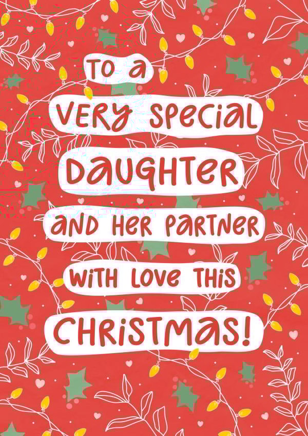 Classic Christmas Card - For Daughter And Partner created by @hollielonglanddesigns