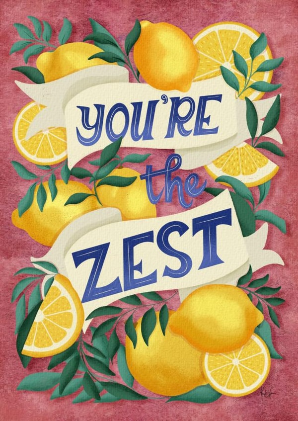 Pretty Thank You Card - You're the Zest - Pretty Lemon Citrus created by Meghann Holcomb