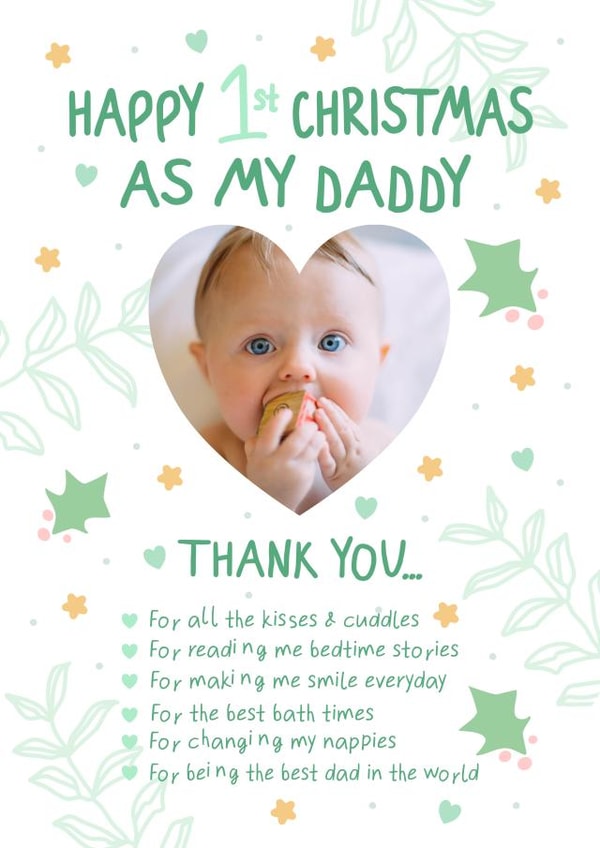 Cute Christmas Photo Card - 1st Christmas As My Daddy Card created by @hollielonglanddesigns