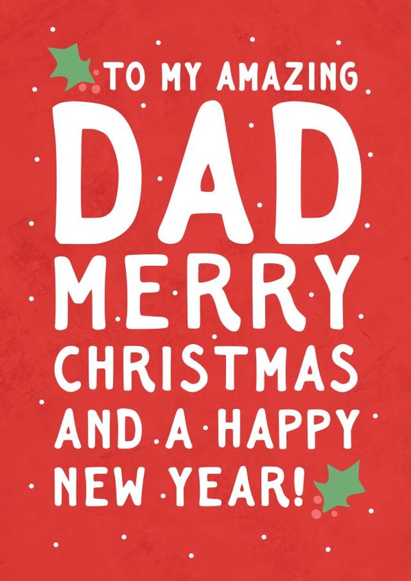 Classic Christmas Card - For Dad - Holly created by @hollielonglanddesigns