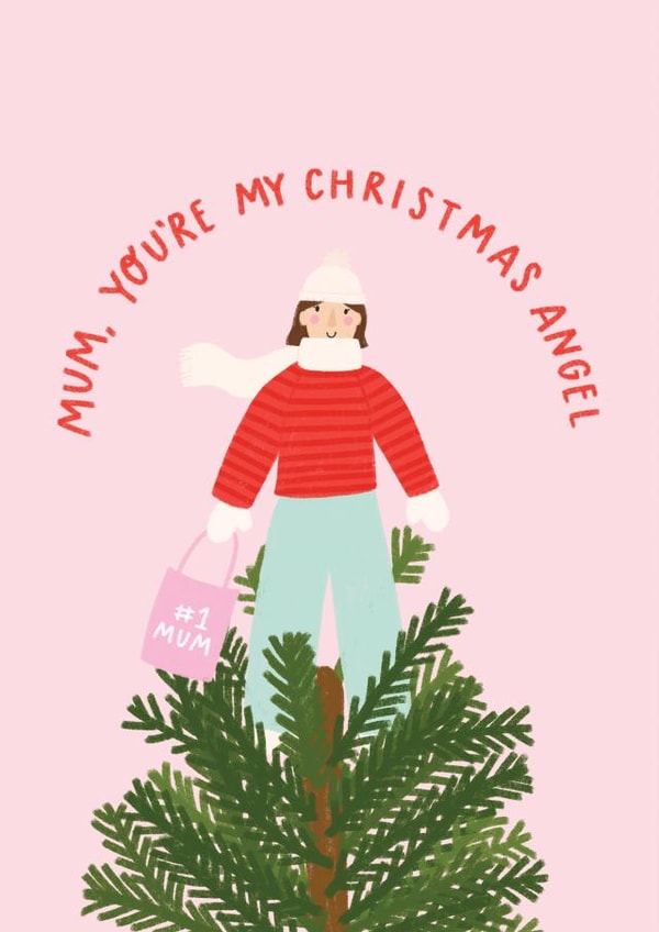 Cute Christmas Card - For Mum - You're My Christmas Angel created by Lydia Southgate