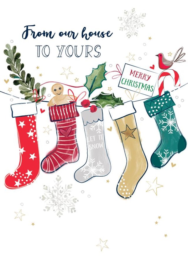 Classic Christmas Card - Stocking - From Our House To Yours created by Katie Phythian Design