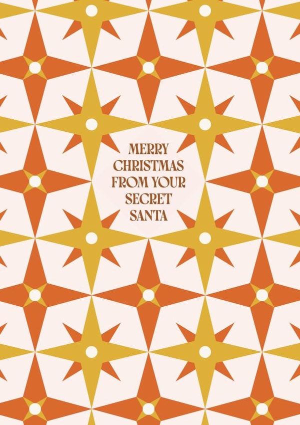 Classic Christmas Card - Secret Santa - Geometric Pattern created by Lately Studio
