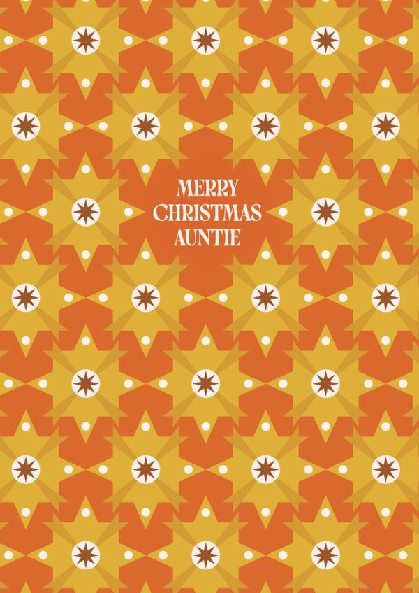 Classic Christmas Card - For Aunt - Geometric Pattern created by Lately Studio