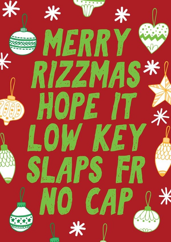 Funny Christmas Card - Youth Slang - Merry Rizzmas created by AbiGoLucky