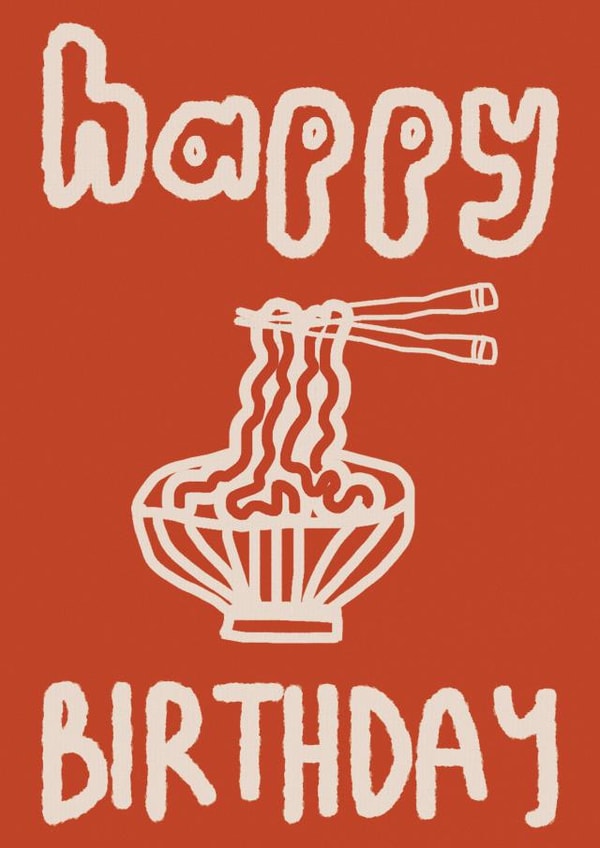 Arty Birthday Card - Noodles - Ramen created by Hello August Studio