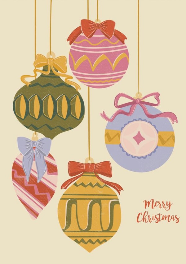 Pretty Christmas Card - Baubles created by Nikita Jariwala