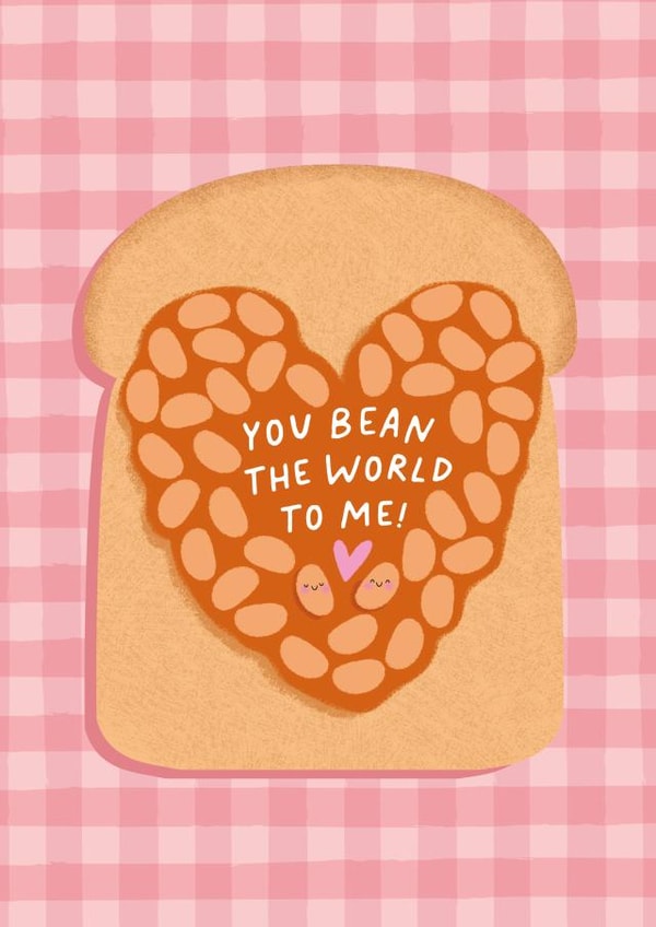 Funny Valentines Card - Beans On Toast - Pun created by Studio Mads