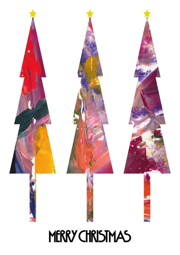 Classic Christmas Card - Christmas Trees - Abstract created by size3art
