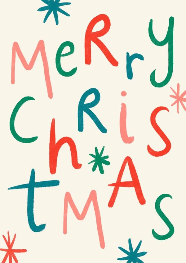 Classic Christmas Card - Merry Christmas - Typography created by Lauren Barclay