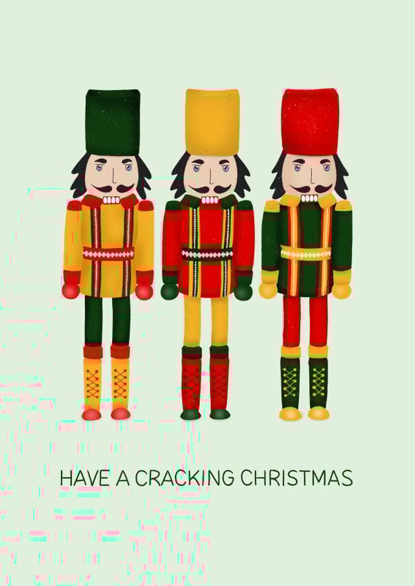 Pun Christmas Card - Have A Cracking Christmas - Nutcrackers created by Studio Sage UK