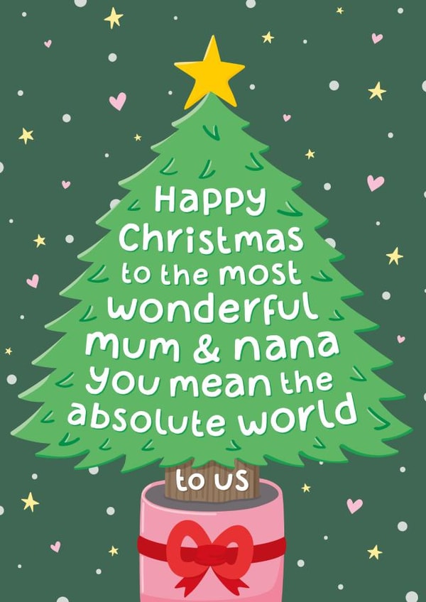 Cute Christmas Card - For Mum And Nana - Mean The World created by Macie Dot Doodles