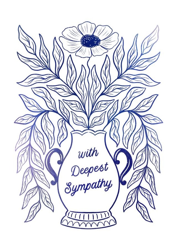 Classic Sympathy Card - With Deepest Sympathy - Vase created by Violet and Alfie