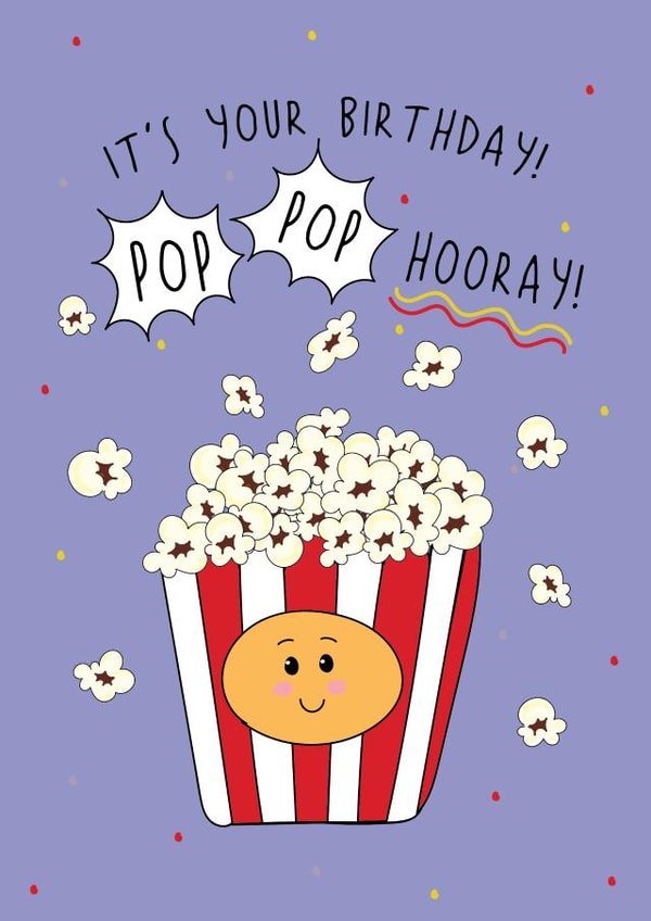 Cute Birthday Card - Popcorn created by @Laura Lonsdale Designs