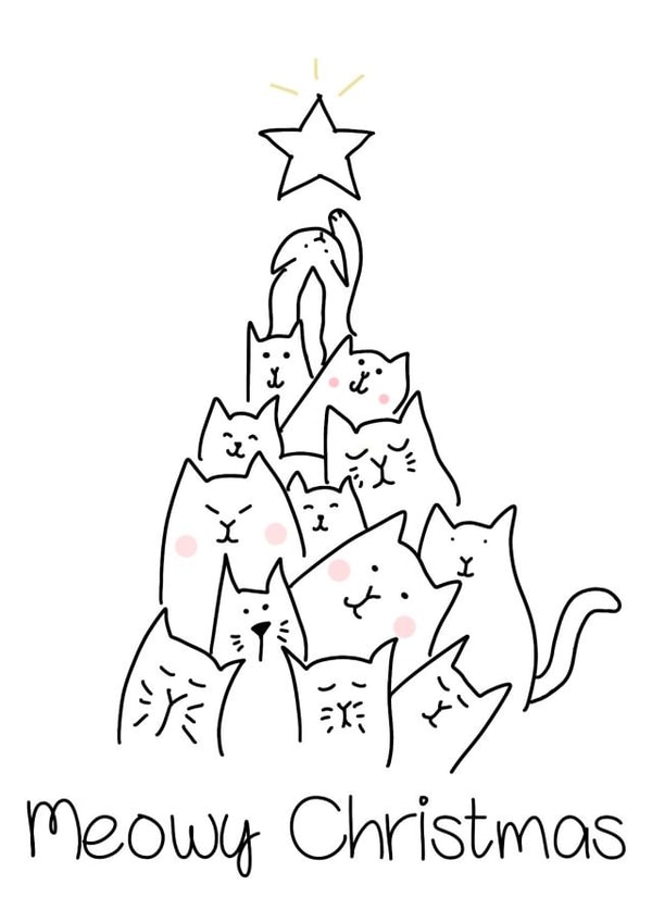 Cute Cat Christmas Card created by AKCreativeFinds