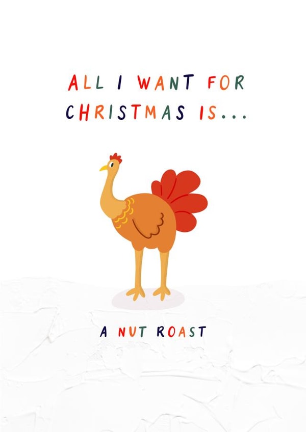 Cute Christmas Card - Nut Roast - Vegan created by Stilus 