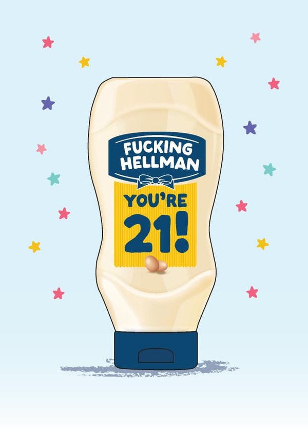 Funny Birthday Card - 21st - Hellmans Mayonnaise created by Artsy Gift Co