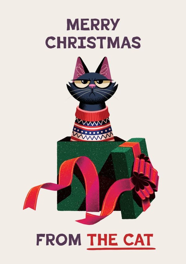 Funny Christmas Card - From The Cat - Grumpy Cat created by Folio | Ian Owen