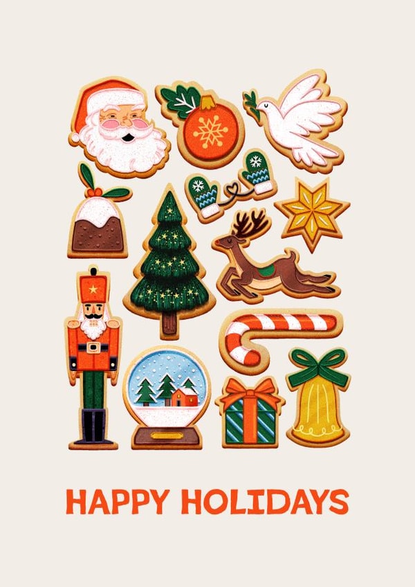 Cute Christmas Card - Cookies - Festive Baking created by Folio | Ian Owen