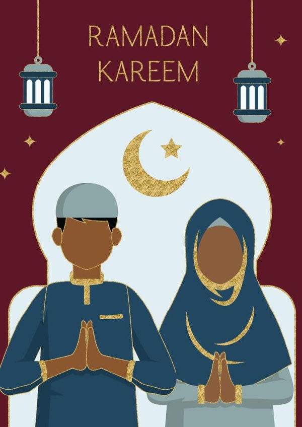 Pretty Ramadan Card - Ramadan Kareem - Prayer created by Anoela Cards