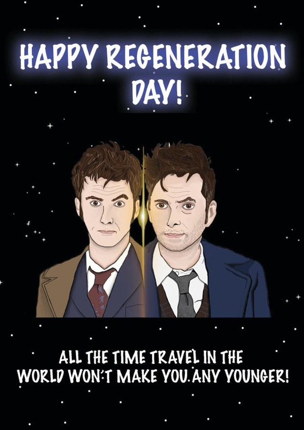 Funny nerdy Doctor Who birthday card for a friend or loved one. created by Oliver Morris