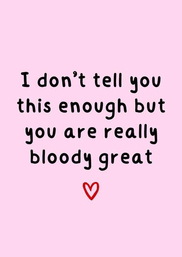 Heartfelt Thank You Card - For Her - You Are Really Bloody Great created by Amy (Hedgecards)