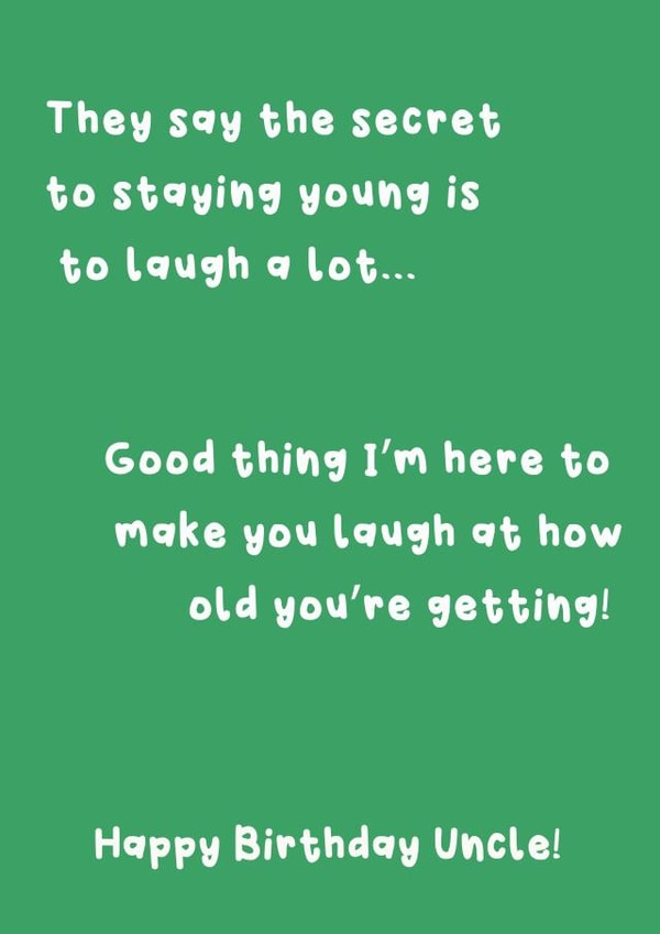 Funny Birthday Card - For Uncle - Old Age created by @Laura Lonsdale Designs