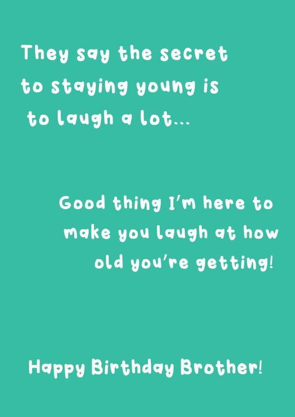 Funny Birthday Card - For Brother - Make You Laugh At How Old You're Getting! created by @Laura Lonsdale Designs