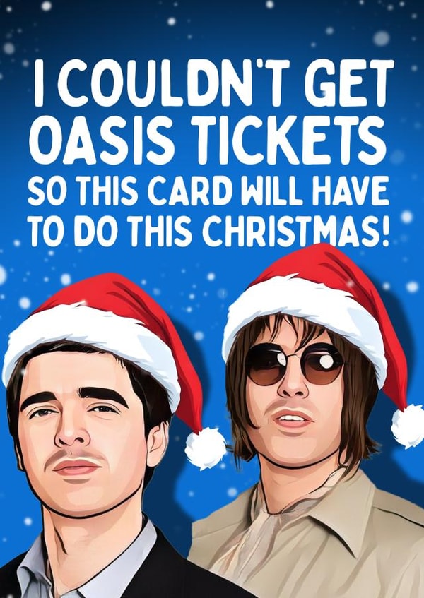 Funny Christmas Card - Oasis - Tickets created by Mrs Best Paper Co.