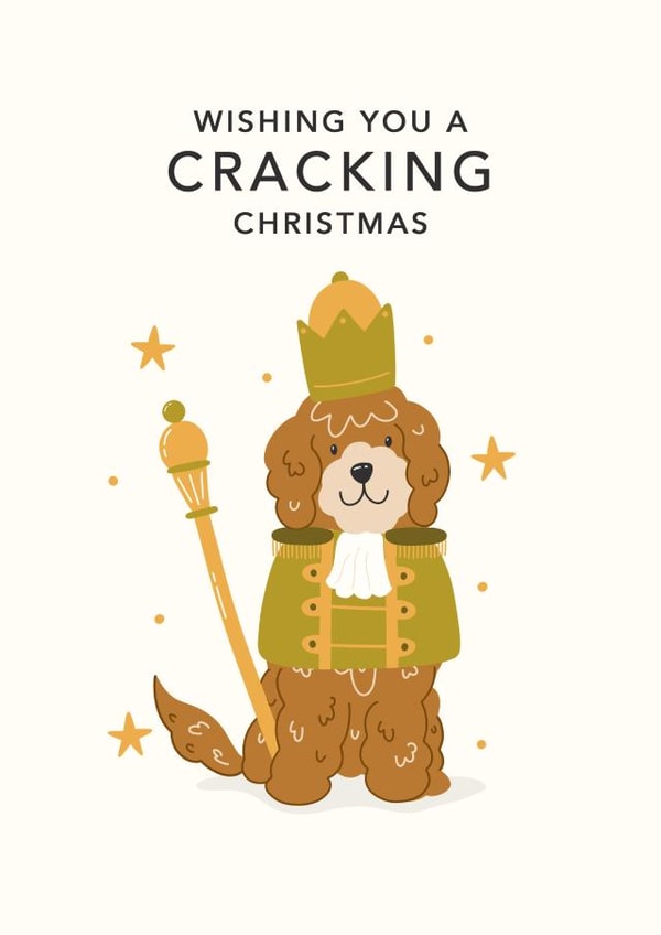 Cute Christmas Card - Cockapoo Dog - Nutcracker created by Abbie Imagine
