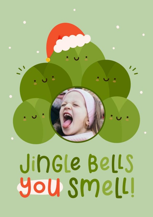Cute Christmas Card - Jingle Bells - Sprouts - Farts created by Joanne Hawker