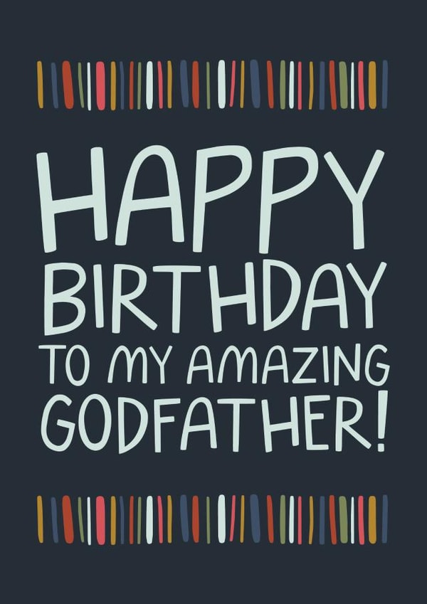 Classic Birthday Card - For Godfather - Typography created by Laurent Collective