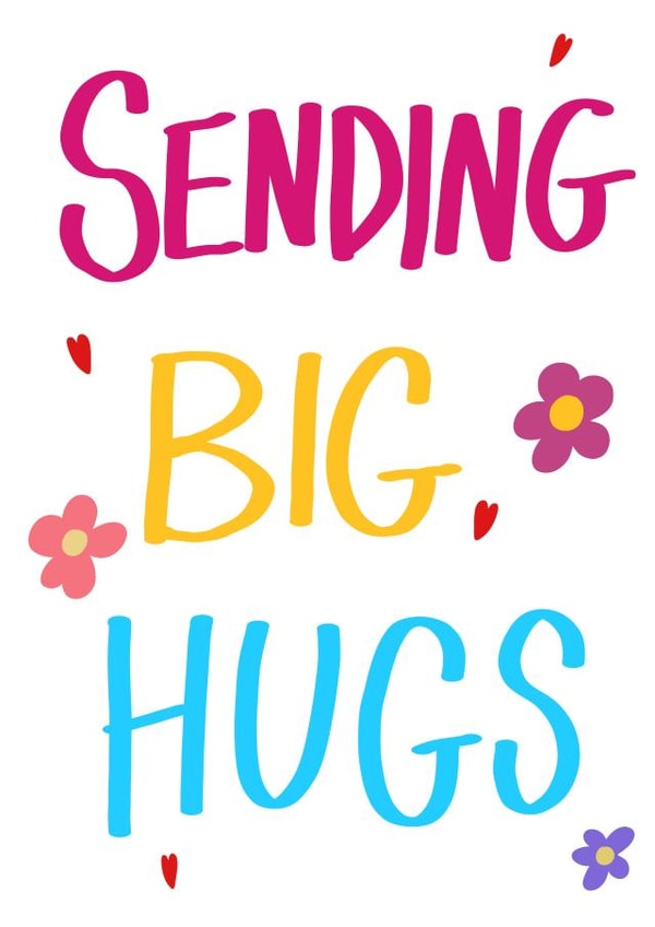 Sweet Thinking Of You Card - Sending Big Hugs - Hearts created by AJL Designs