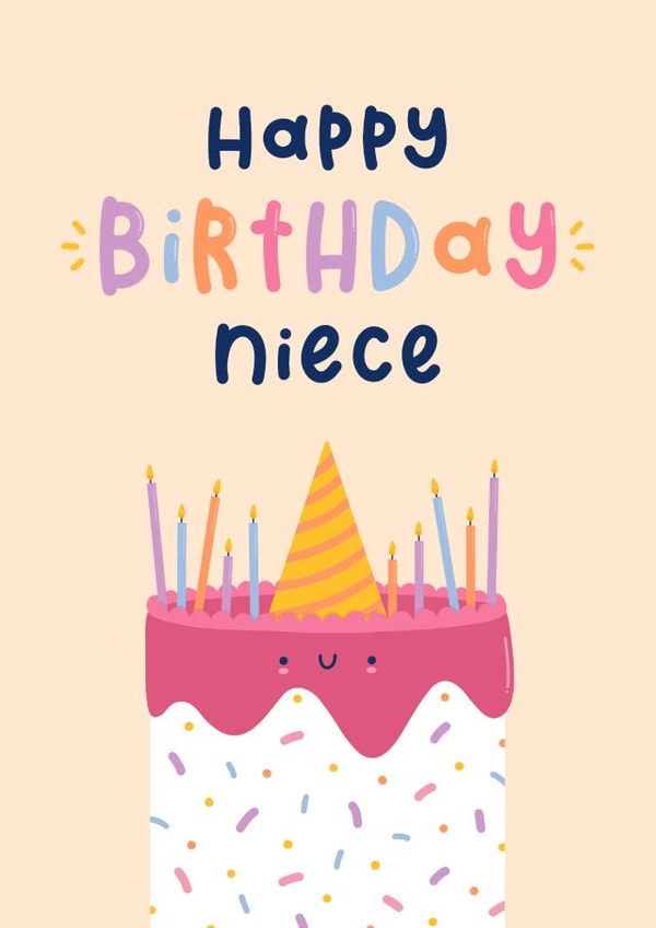 Cute Birthday Card - For Niece - Sprinkles Cake created by Joanne Hawker
