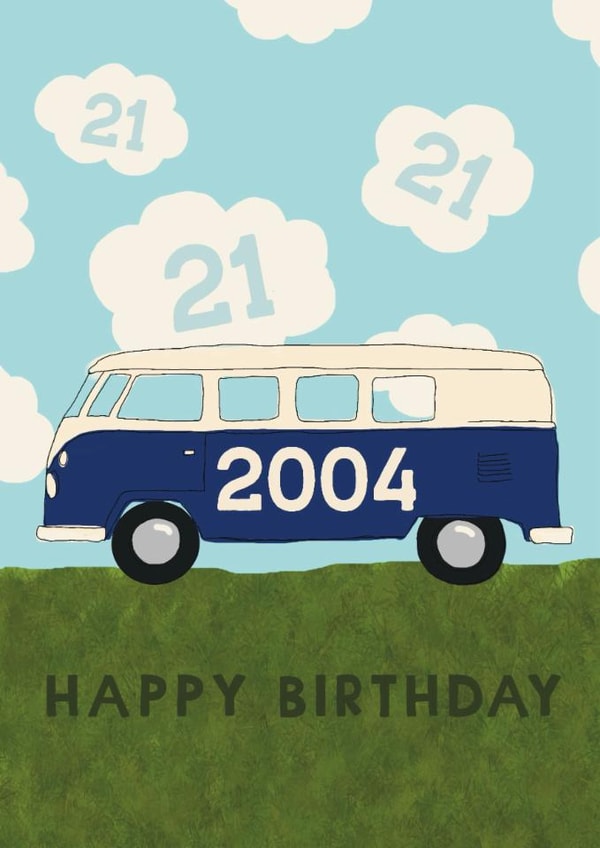 Classic 21st Birthday Card - Campervan - 2003 created by Giddy Kipper
