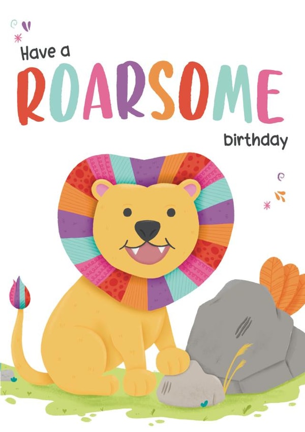 Cute Birthday Card - For Kids - Roarsome created by @Laura Doran - Creative Design