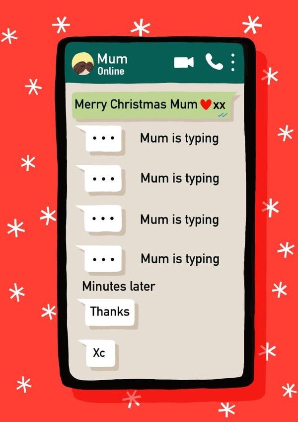 Funny Christmas Card - Mum Texting - Mobile Phone created by Nicola Watson