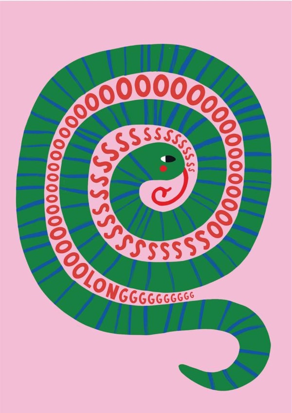 Funny Leaving Card - So Long - Snake created by Lucy Maggie Designs