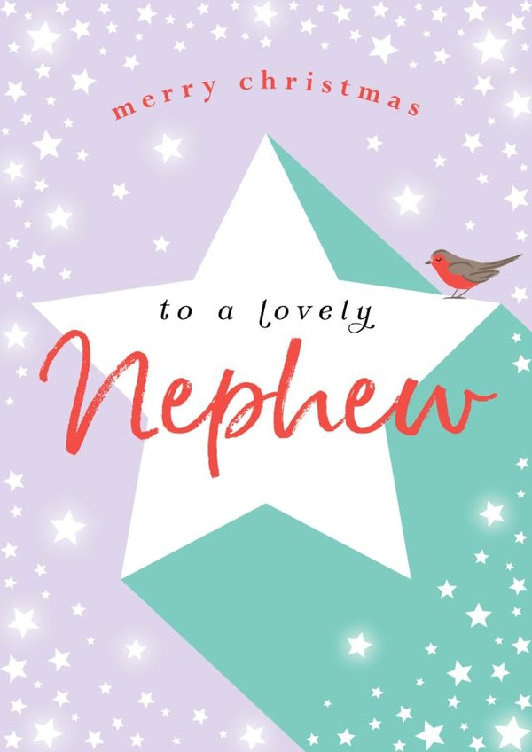 Classic Christmas Card - For A Lovely Nephew - Robin created by Michelle Fiedler Design