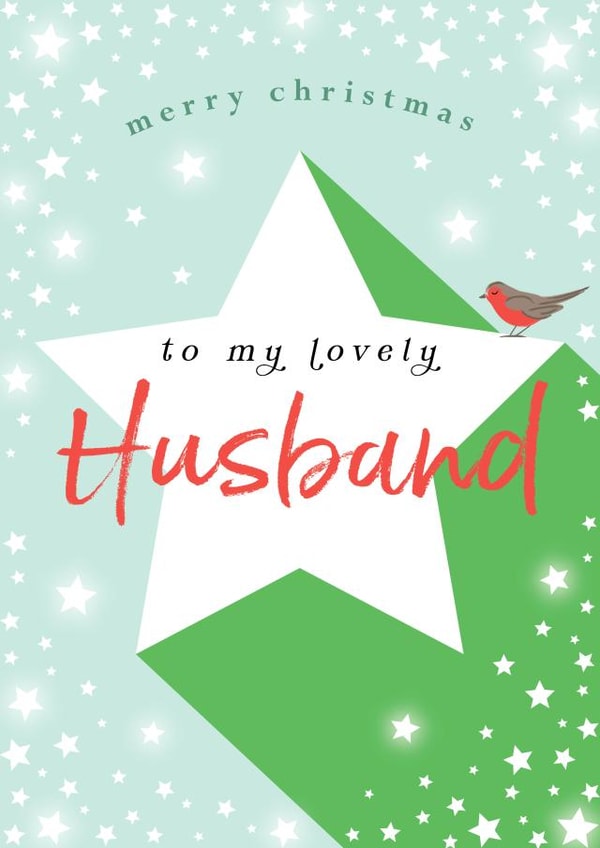 Classic Christmas Card - For A Lovely Husband - Robin created by Michelle Fiedler Design