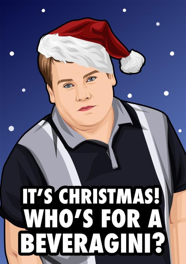 Funny Christmas Card - Smithy - Who's For A Beveragini? created by Hint of Sarcasm