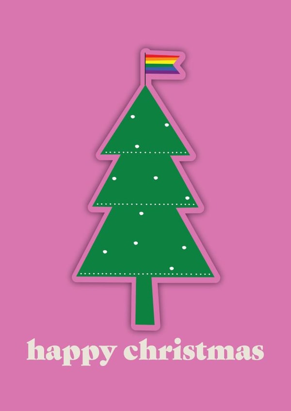 LGBTQ+ Christmas Card - Christmas Tree - Pride Flag created by Studio 69