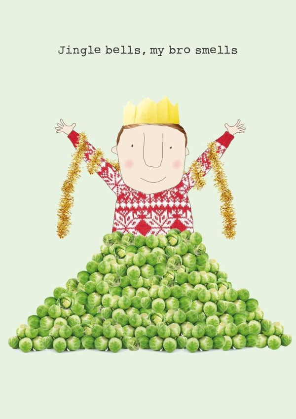 Funny Christmas Card - For Brother - Brussel Sprouts created by Rosie Made A Thing