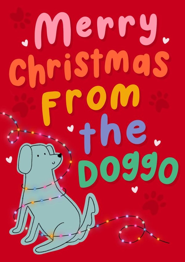 Cute Christmas Card - From The Dog - Doggo created by katie illustrated