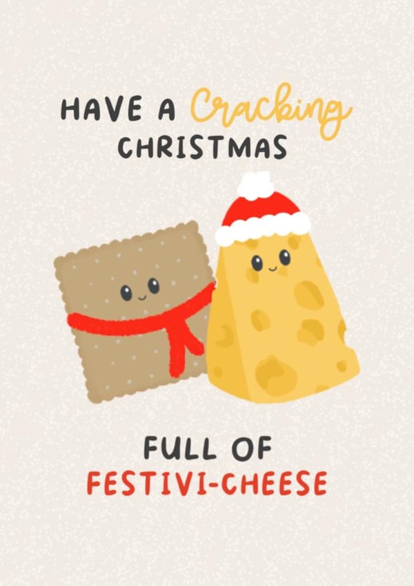 Cute Christmas Card - Cheese And Crackers created by Fierce and Fred