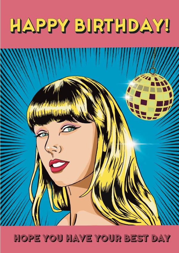 Birthday Card for Swifties.  Inspired by Swift’s Mirrorball and Best Day created by Jimmy James
