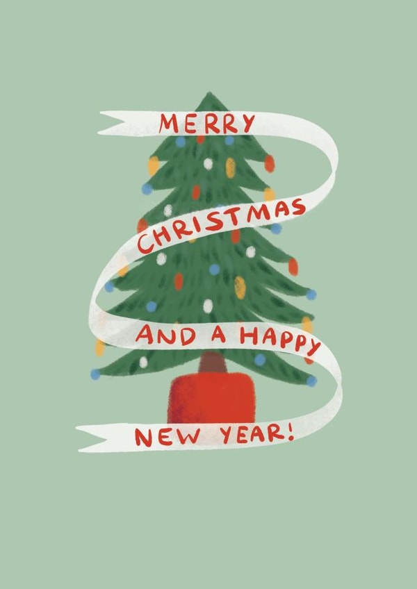 Cute Christmas/New Year Card - Christmas Tree - Illustration created by Lotta Designs
