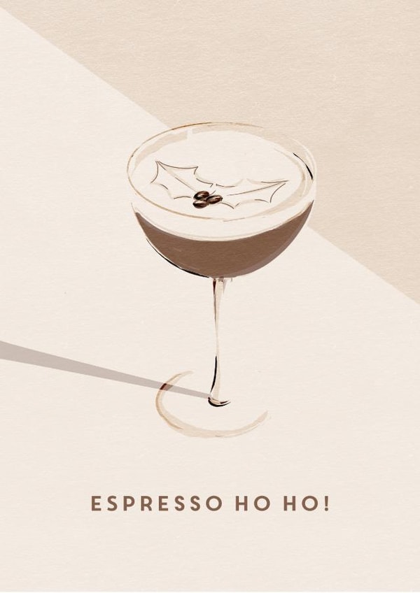Arty Christmas Card - Espresso Martini - Cocktail created by @doublepea_designs
